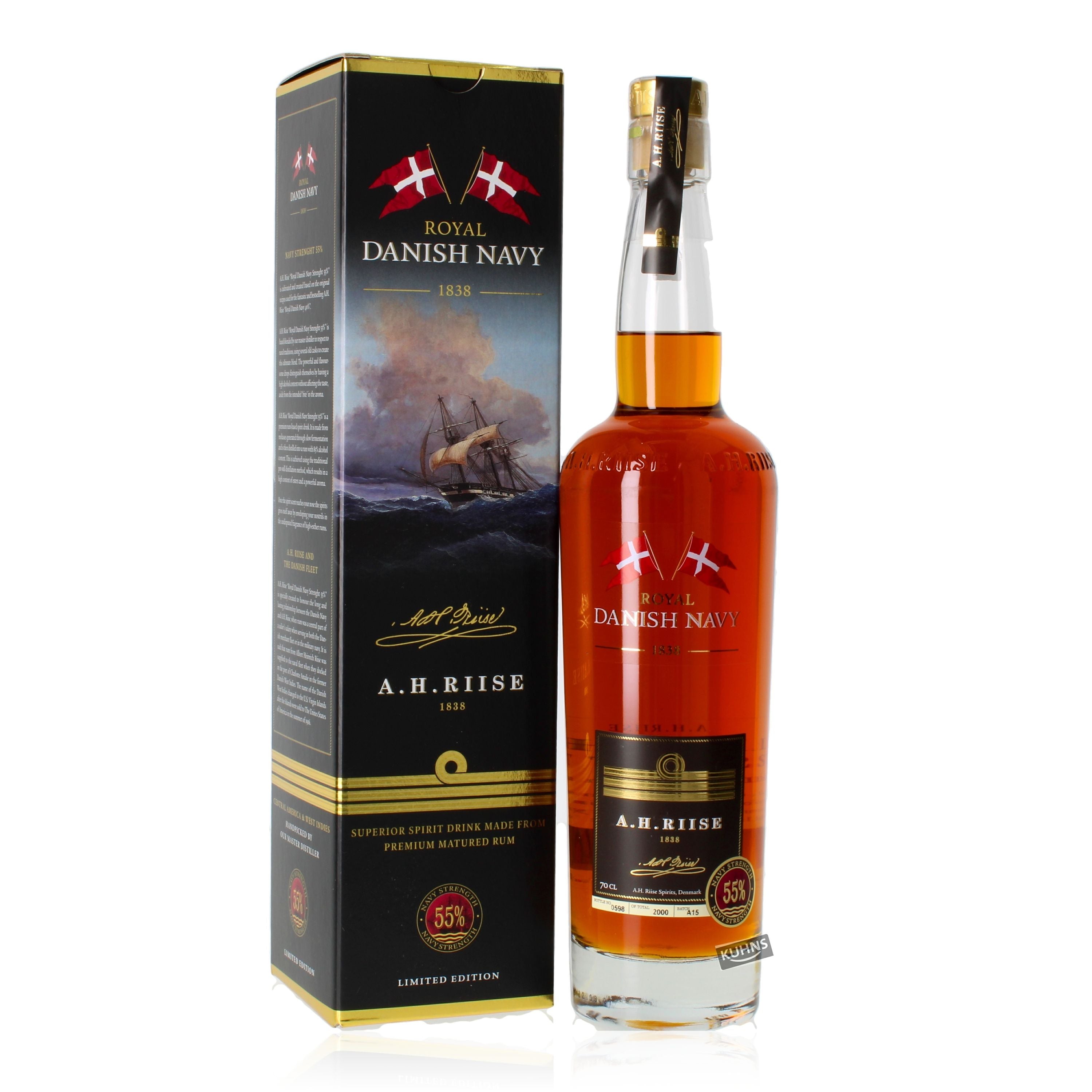 AH Riise Ron danés Navy Strength 0,7 l, alc. 55%vol.