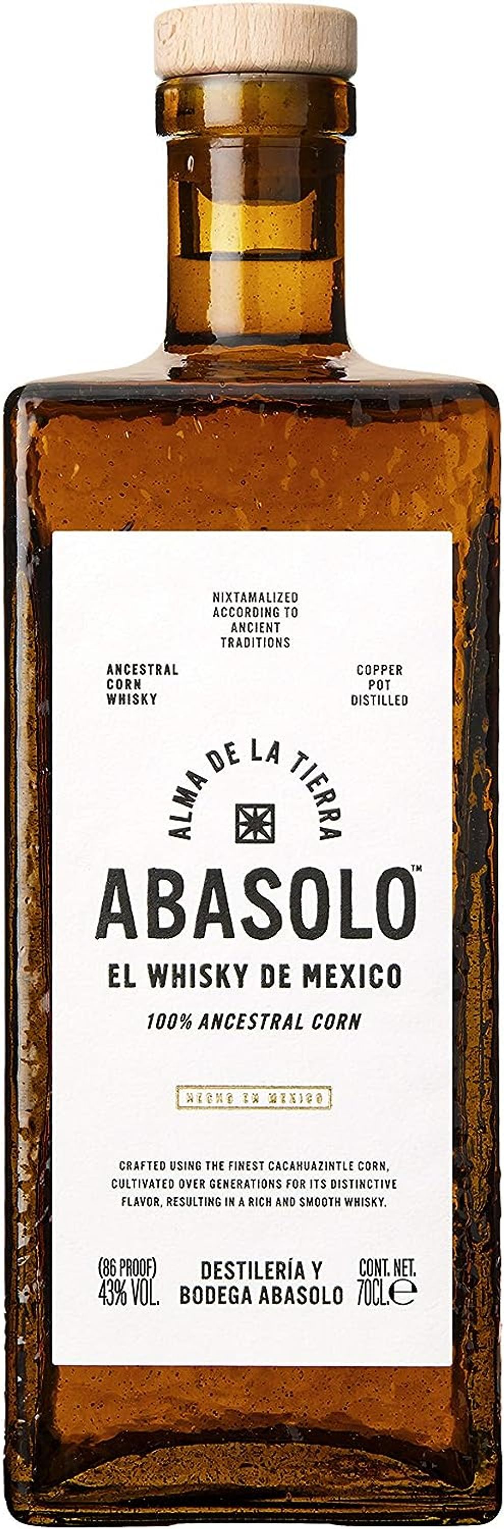 Whisky de maíz mexicano Abasolo 0.7l, alc. 43% vol., Whisky México