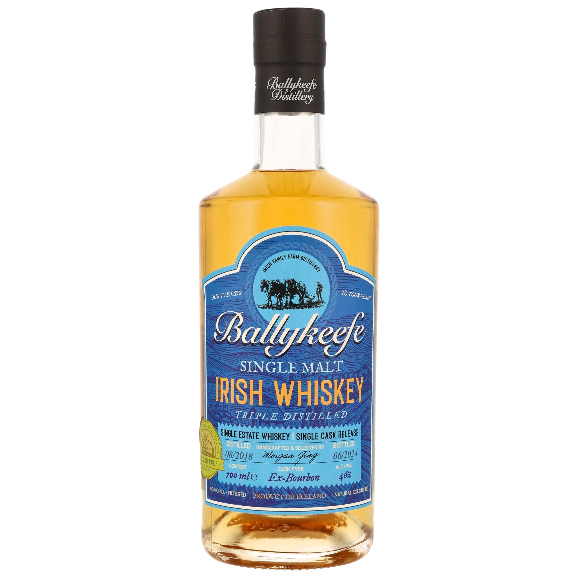 Whisky irlandés de malta Ballykeefe 0,7 l, 46 % de alcohol por volumen