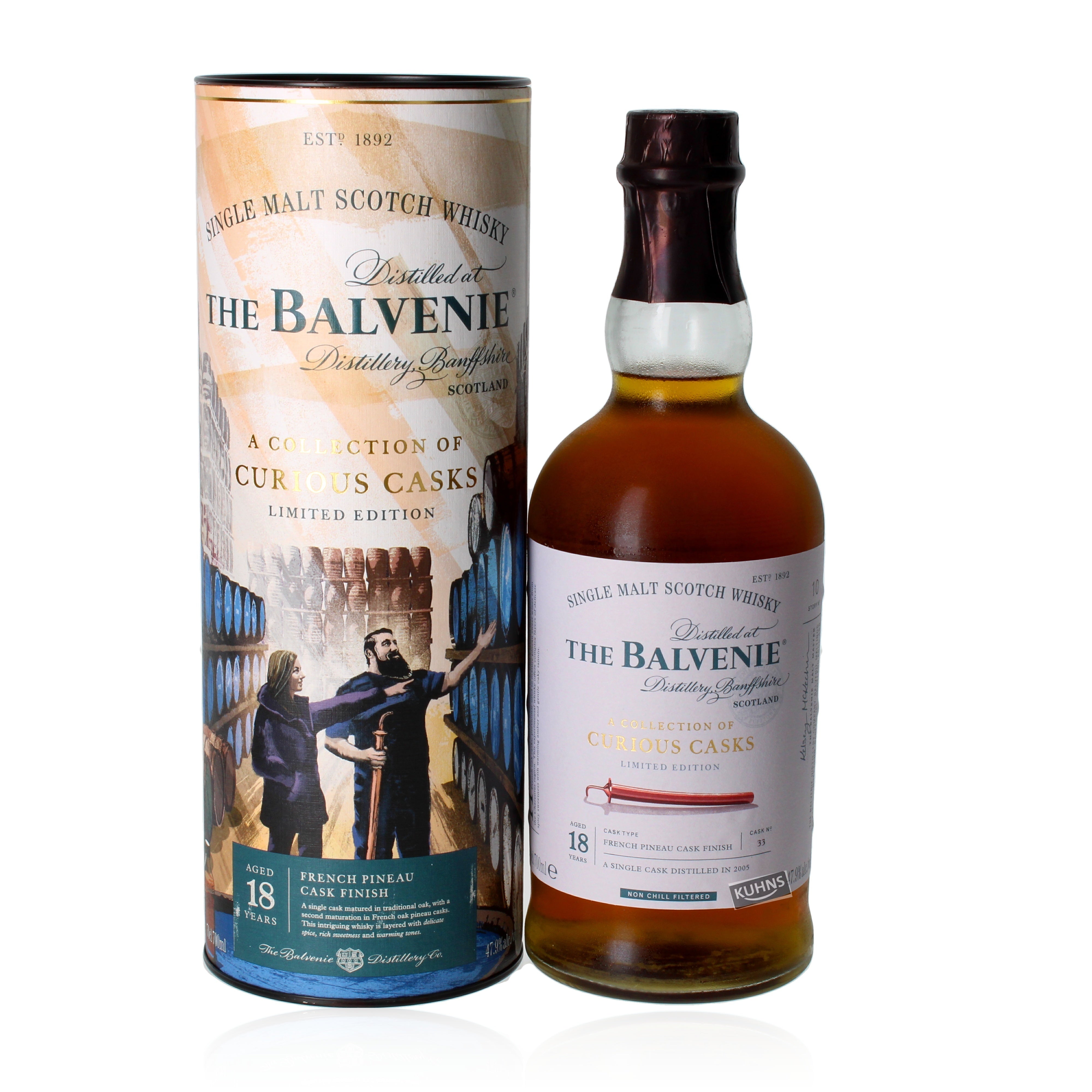 Balvenie 18 años, barril francés de Pineau, 0,7 l de alcohol, 47,9 % vol.