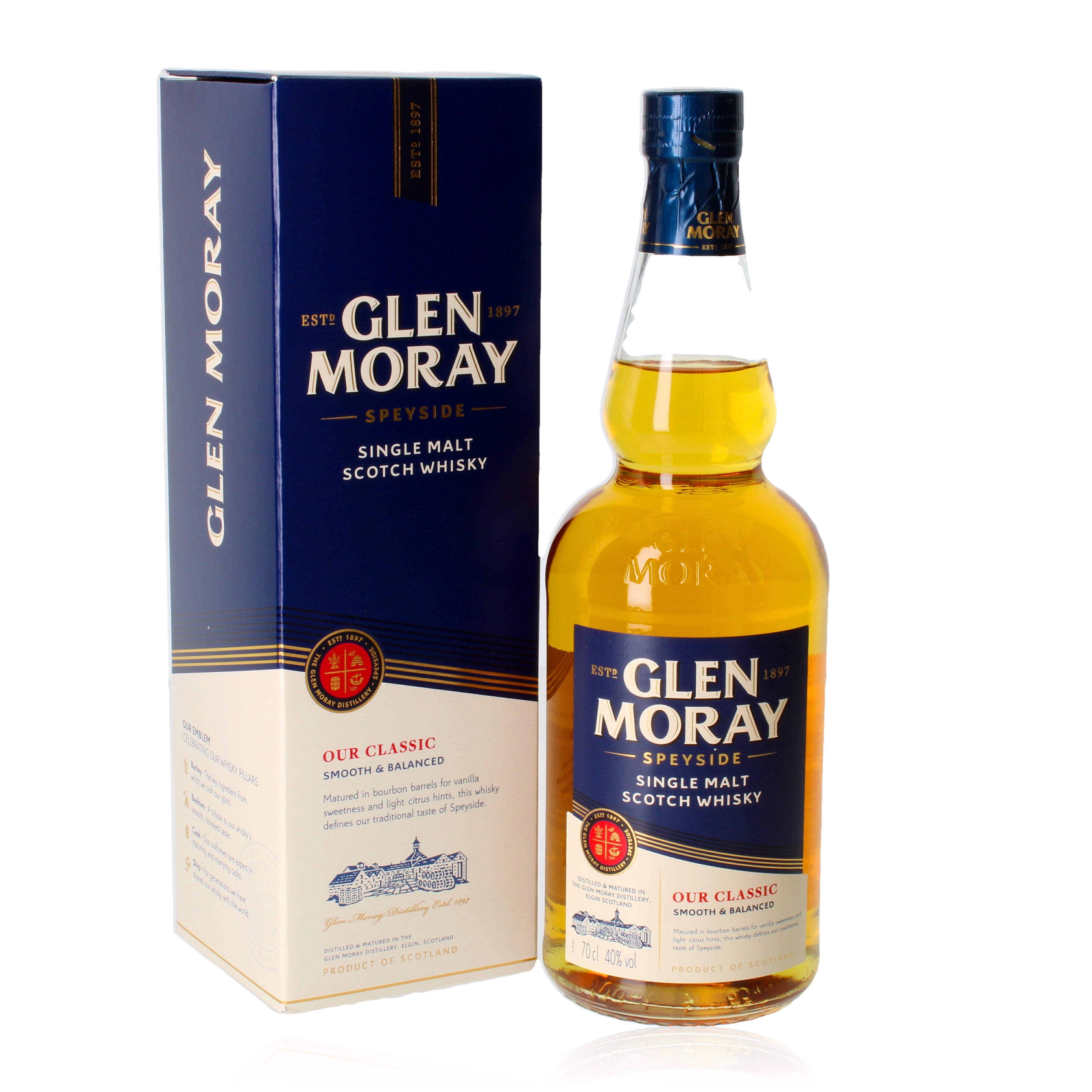 Glen Moray Classic 0,7 l, 40 % de alcohol por volumen