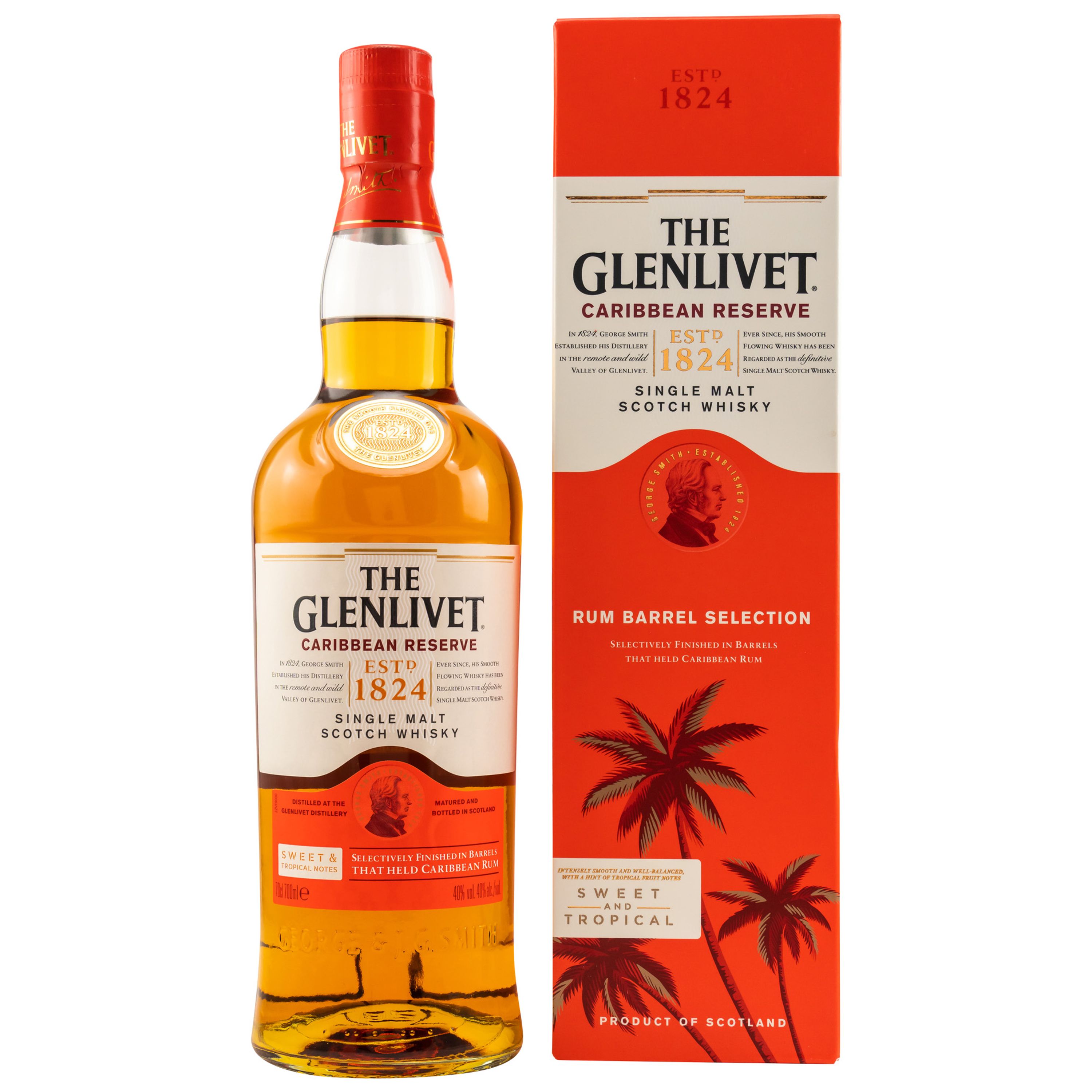 Glenlivet Caribbean Reserve 0,7 l, 40 % de alcohol por volumen