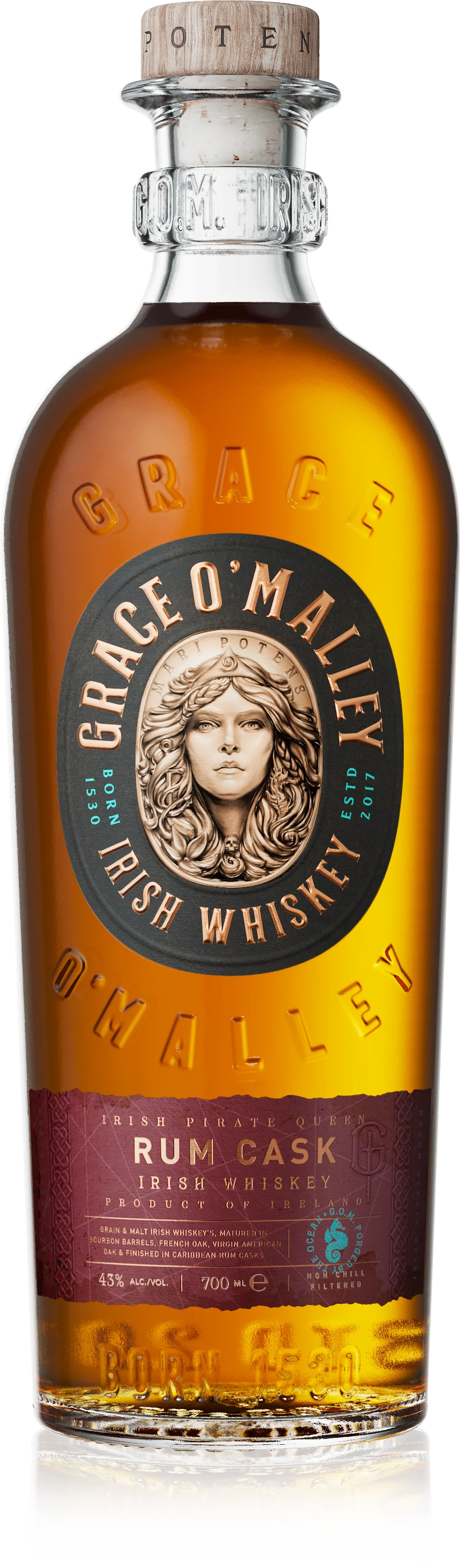 Grace O'Malley Rum Cask Irish Whiskey 0.7l, alc. 43% vol.