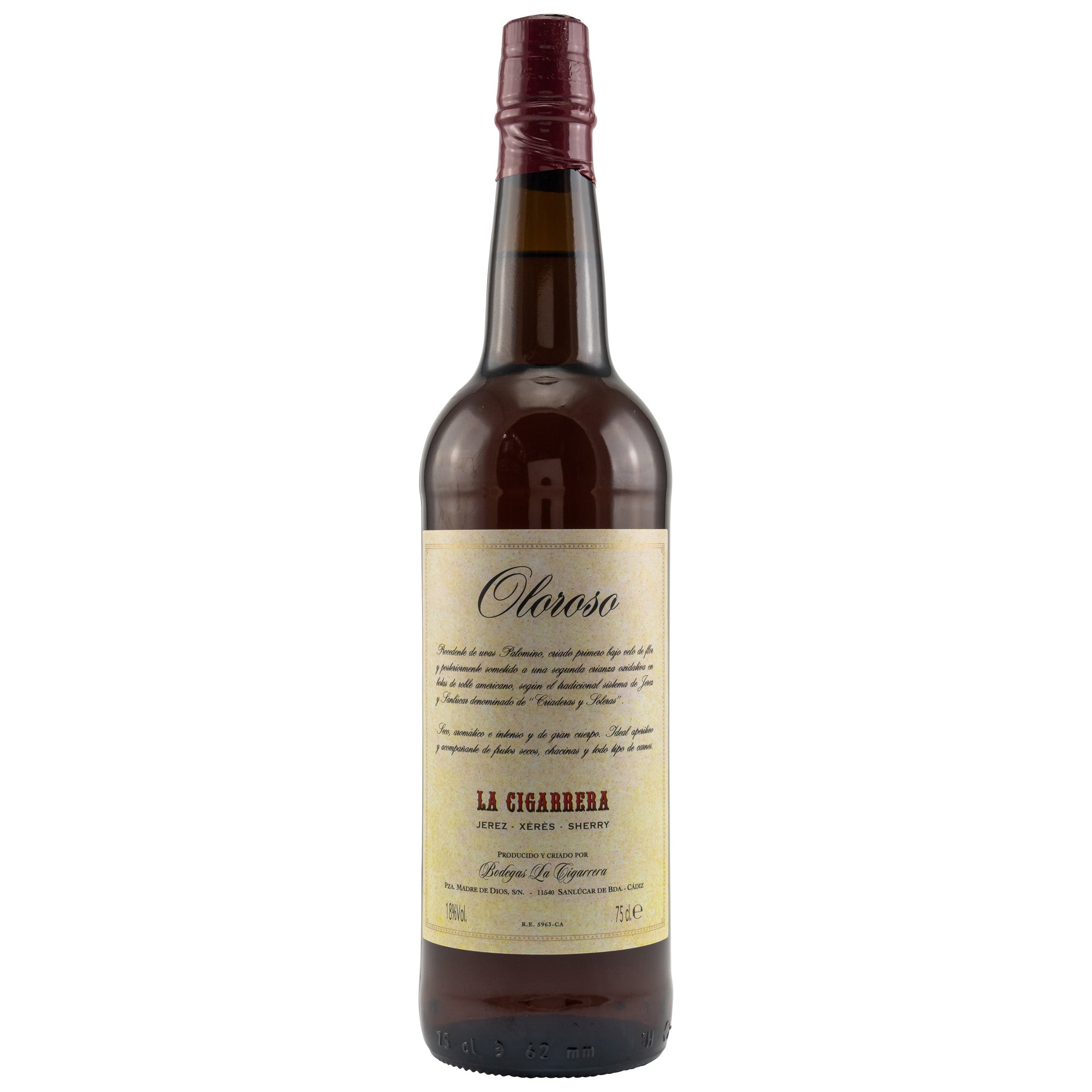 La Cigarrera Oloroso 0.75l alc. 18% Vol, Sherry Spain