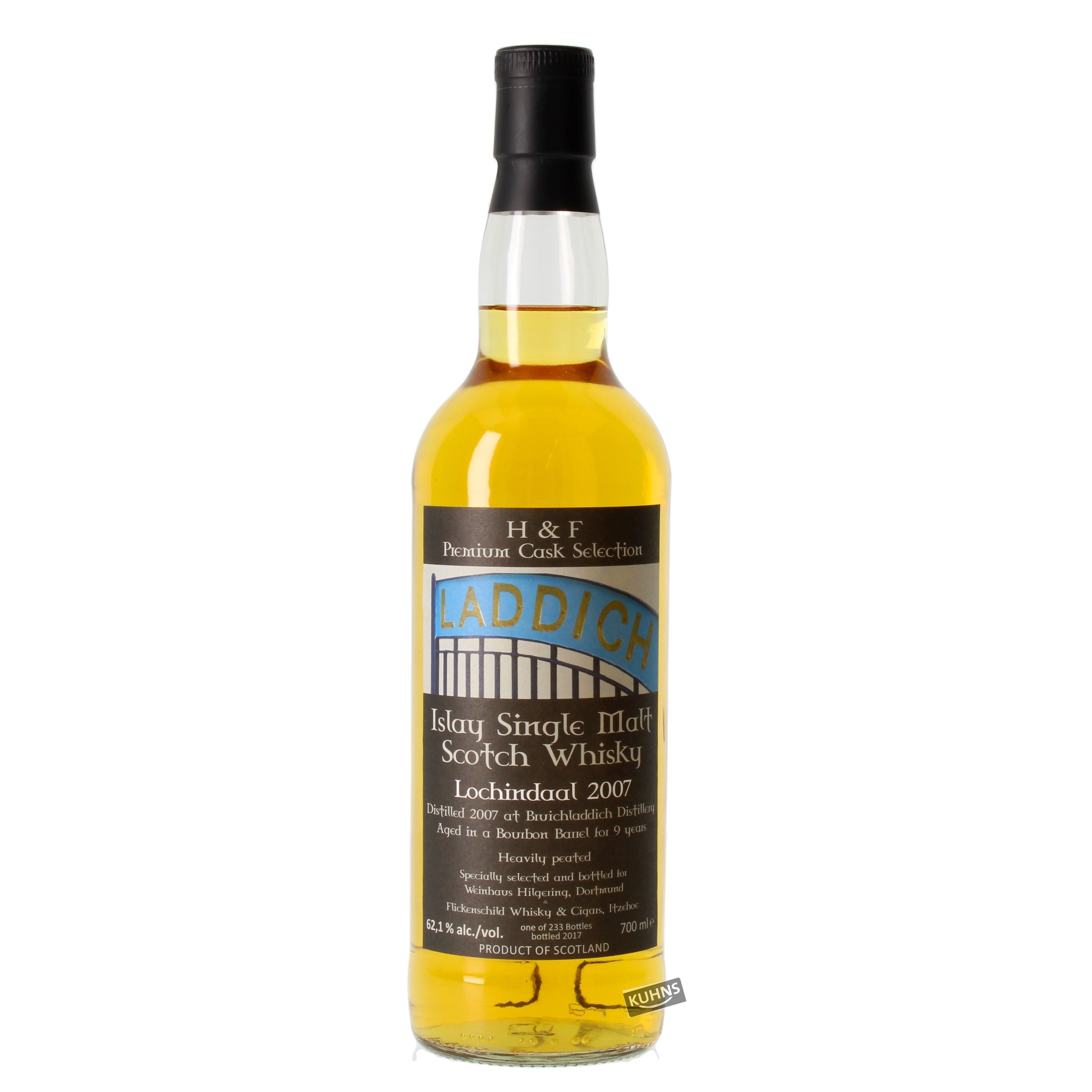 Whisky escocés de pura malta Lochindaal 2007 H&F Premium Cask Selection Islay 0,7 l alc. 62,1 % vol.