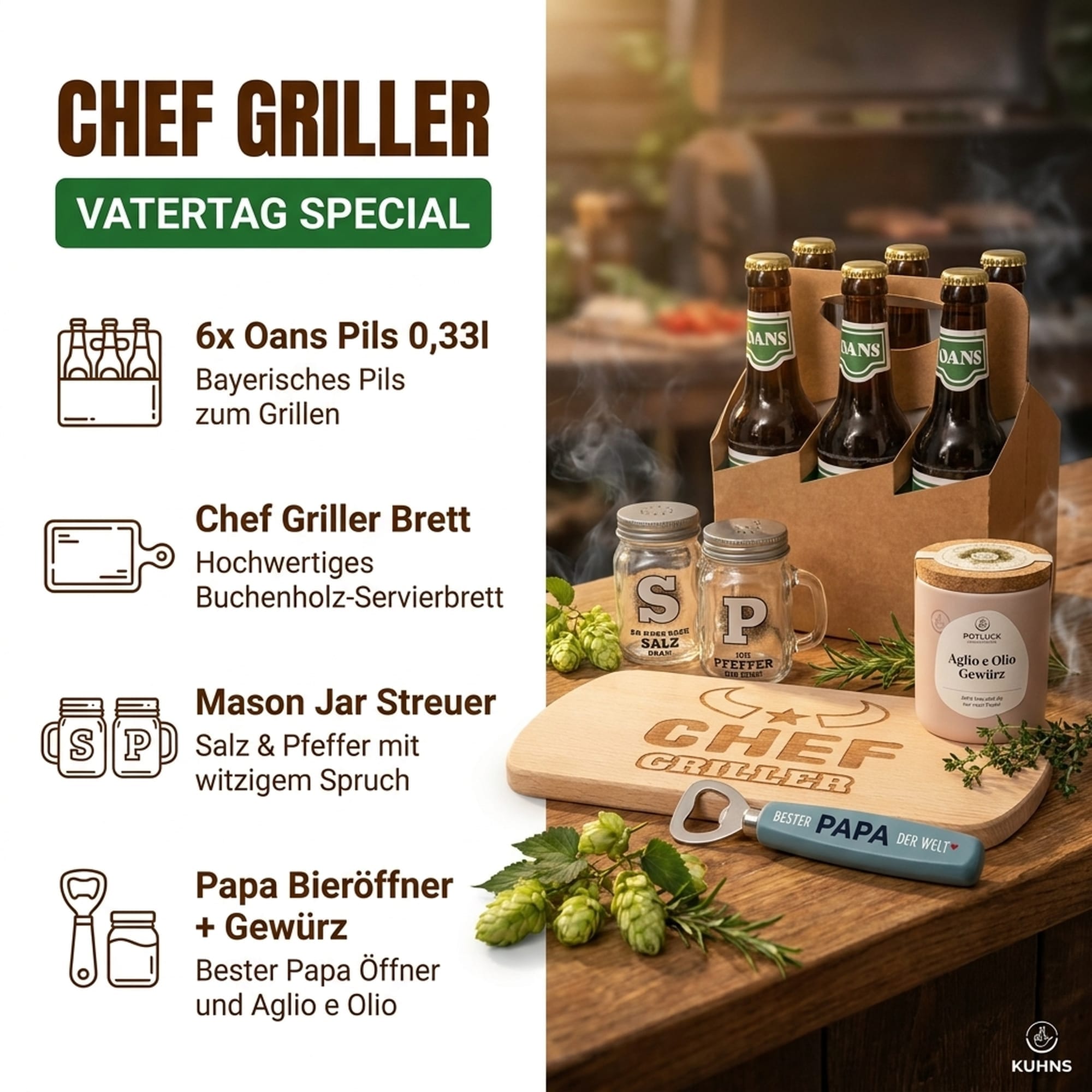 Chef Griller Geschenkset — Vatertag 1,98l, alc. 4,9 Vol.-%