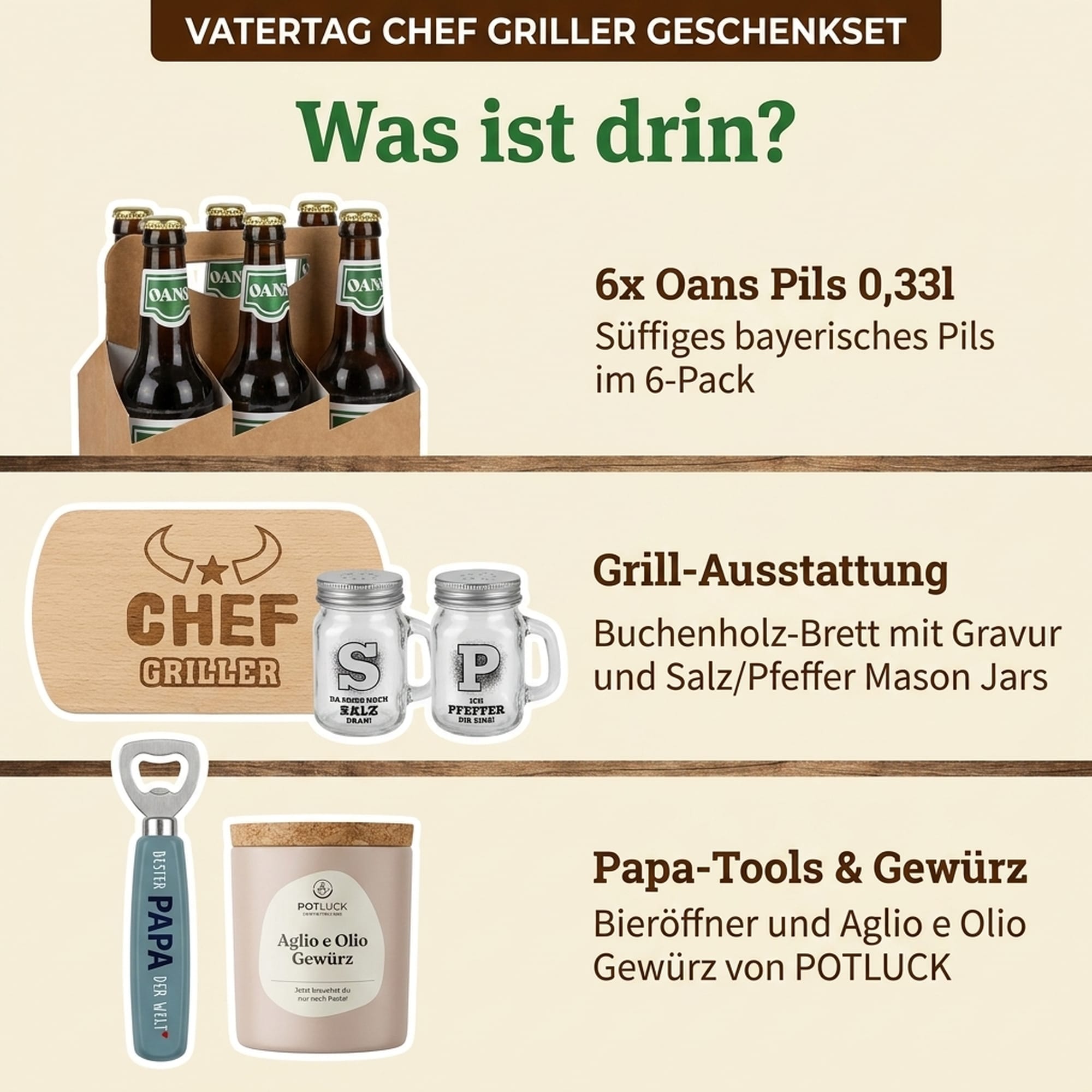 Chef Griller Geschenkset — Vatertag 1,98l, alc. 4,9 Vol.-%