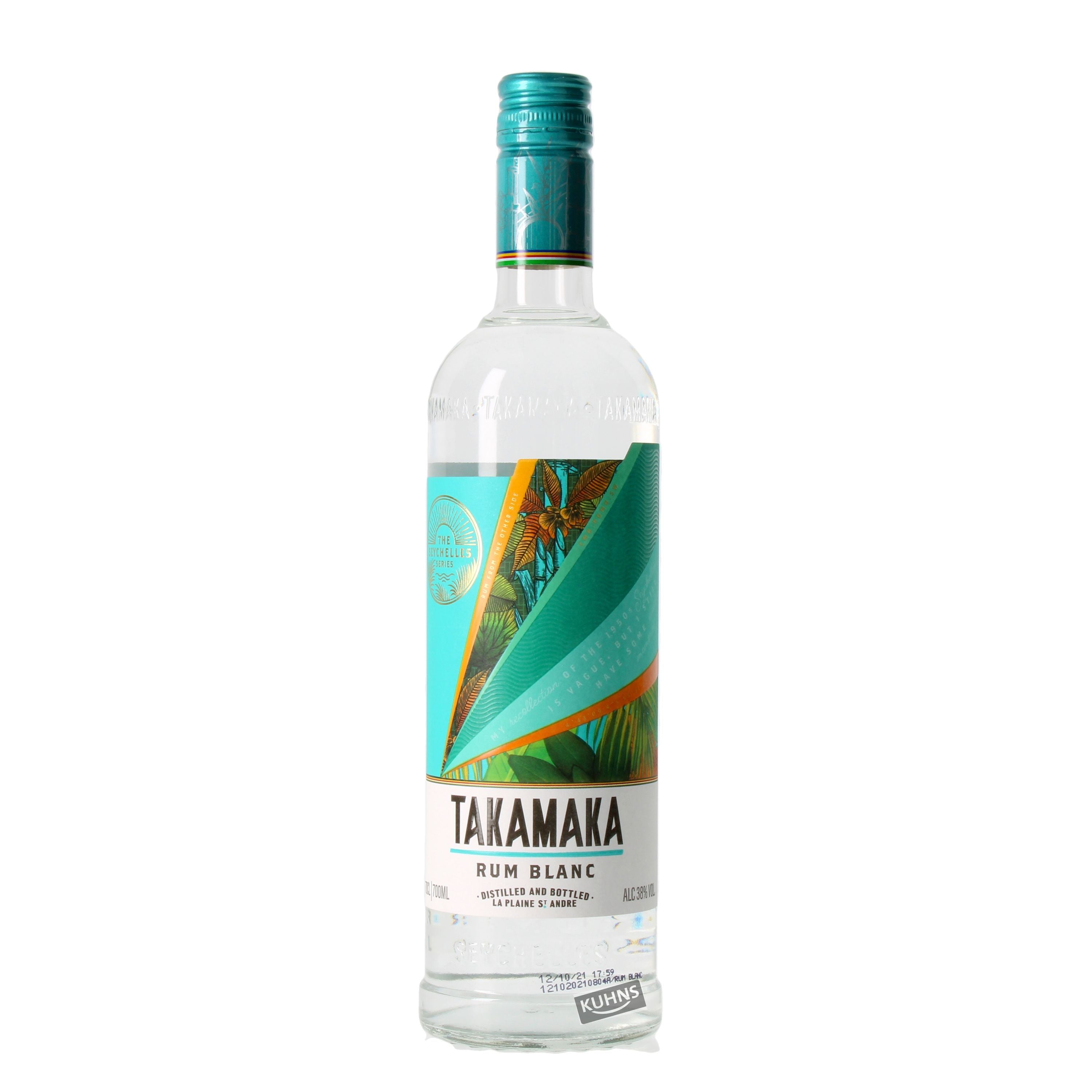 Ron Takamaka Blanco 0,7l, alc. 38% vol., ron de Seychelles
