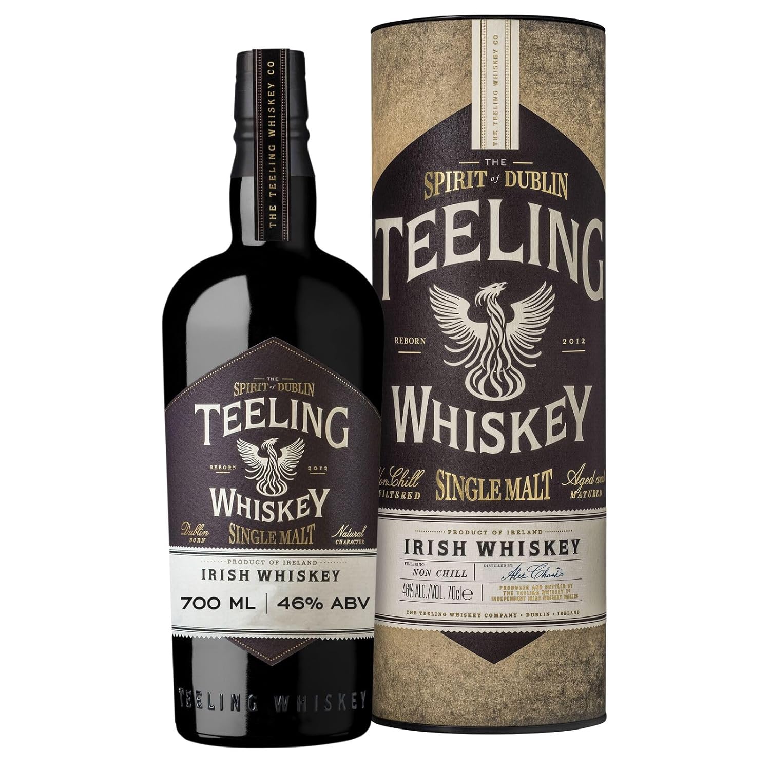 Whisky irlandés de pura malta Teeling 0,7 l, 46 % de alcohol por volumen