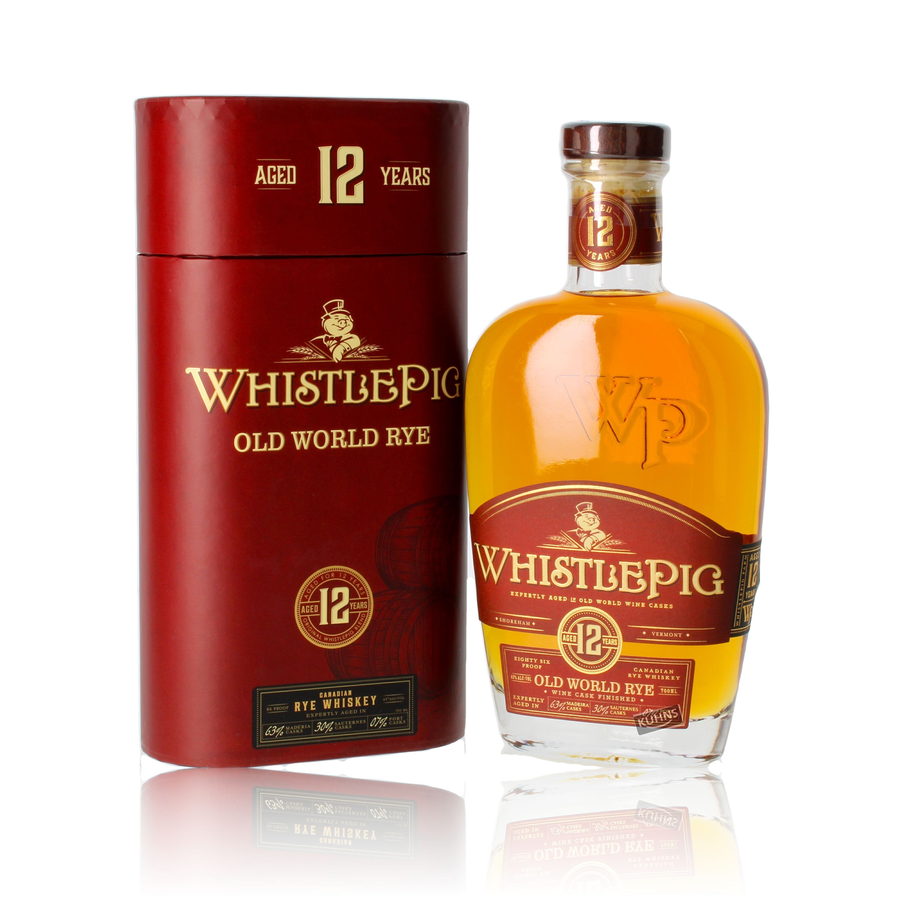 Whisky de centeno Whistlepig 12 años, 0,7 l, 43 % vol.