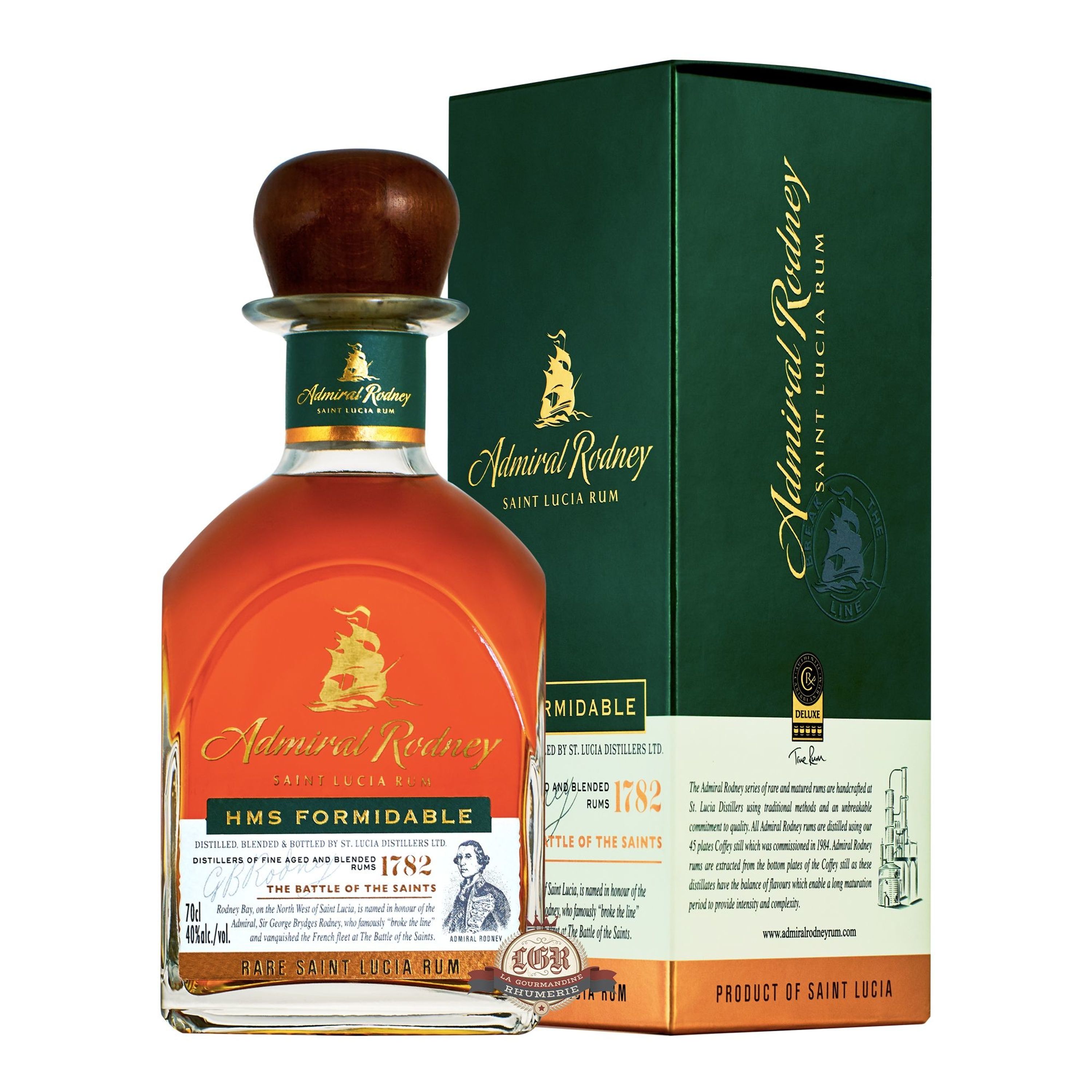 Almirante Rodney HMS Formidable 0,7 l, 40 % vol. de alcohol, ron Santa Lucía