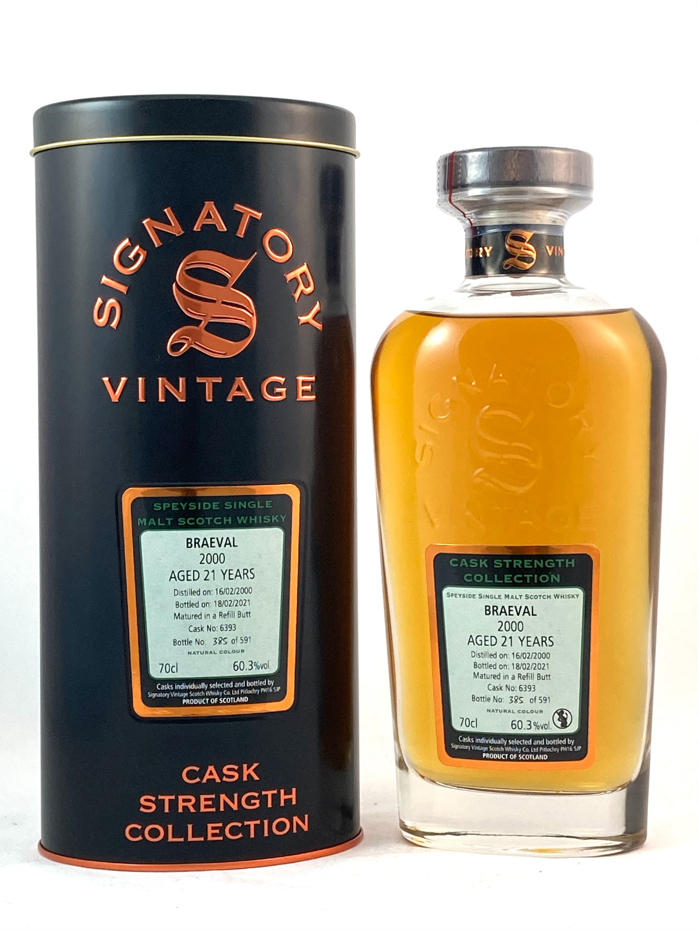 Braeval 2000 21 Jahre Signatory Vintage 0,7l, alc. 60,3 Vol.-%