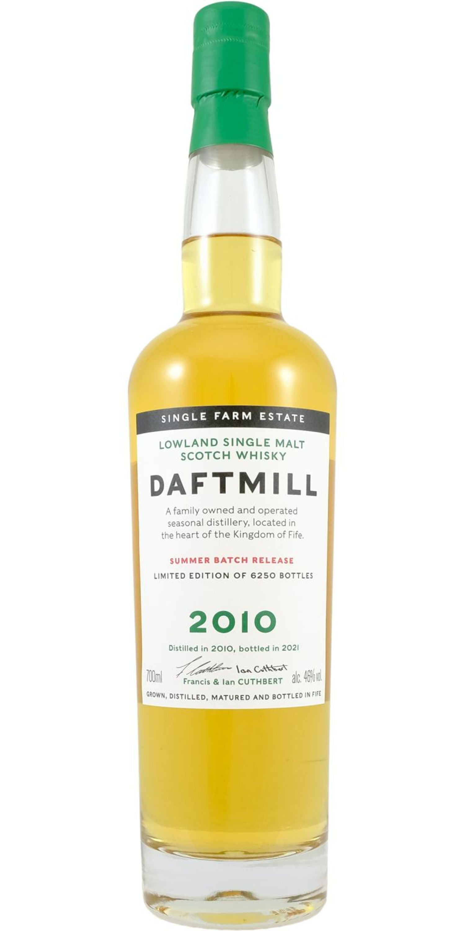 Daftmill 2010 Lote de verano de 0,7 l, 46 % de alcohol por volumen