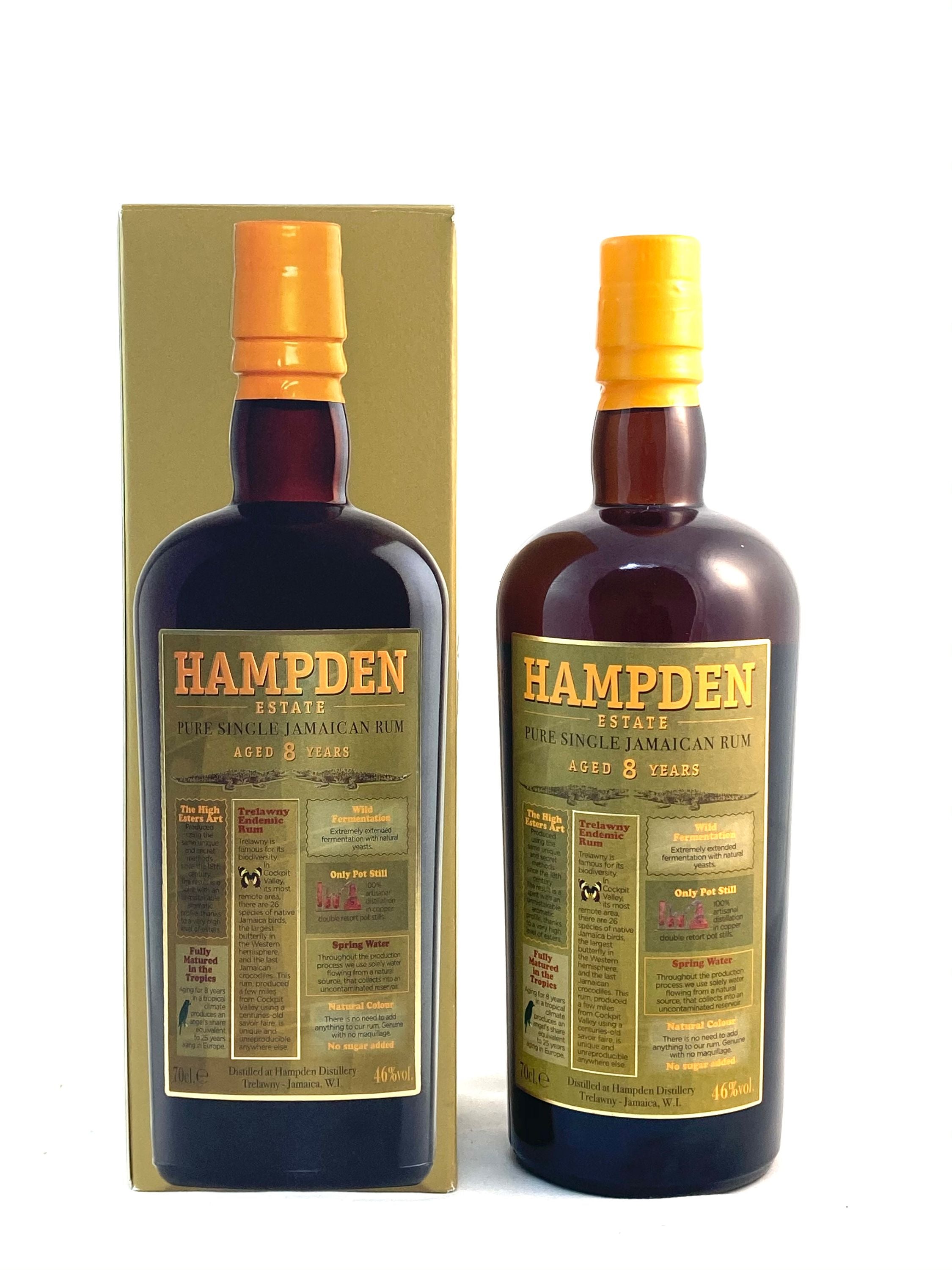Ron puro Hampden Estate de 8 años, 0,7 l, 46 % vol.