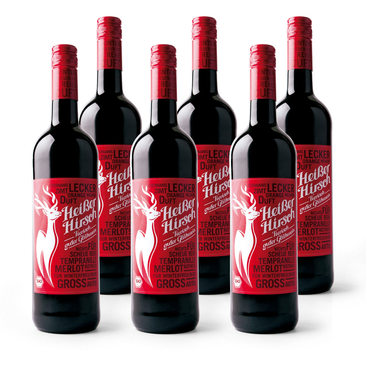 Vino caliente orgánico Hot Stag tinto 6x0,75l, 11% alc./vol.