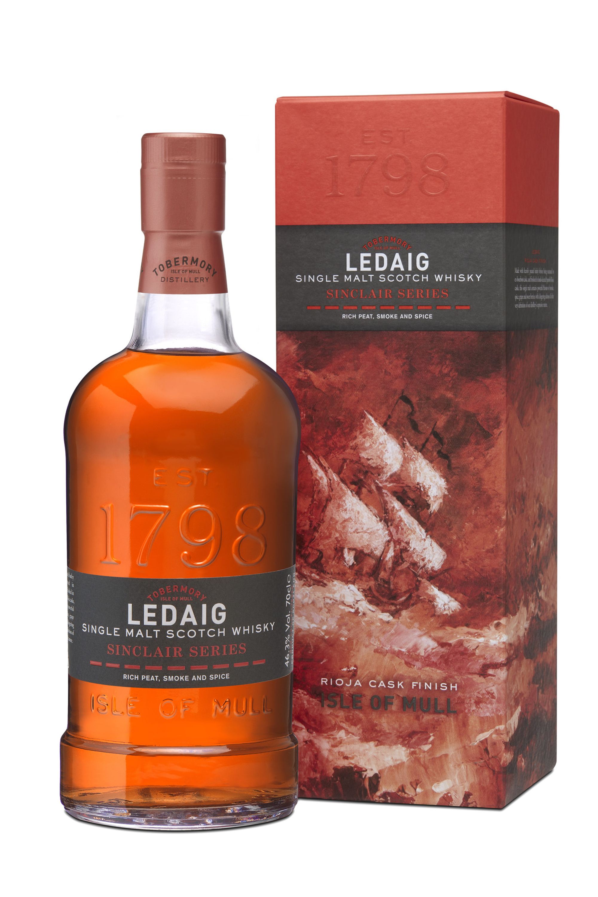 Ledaig Rioja Cask Finish 0,7l, alcohol 46,3% vol.