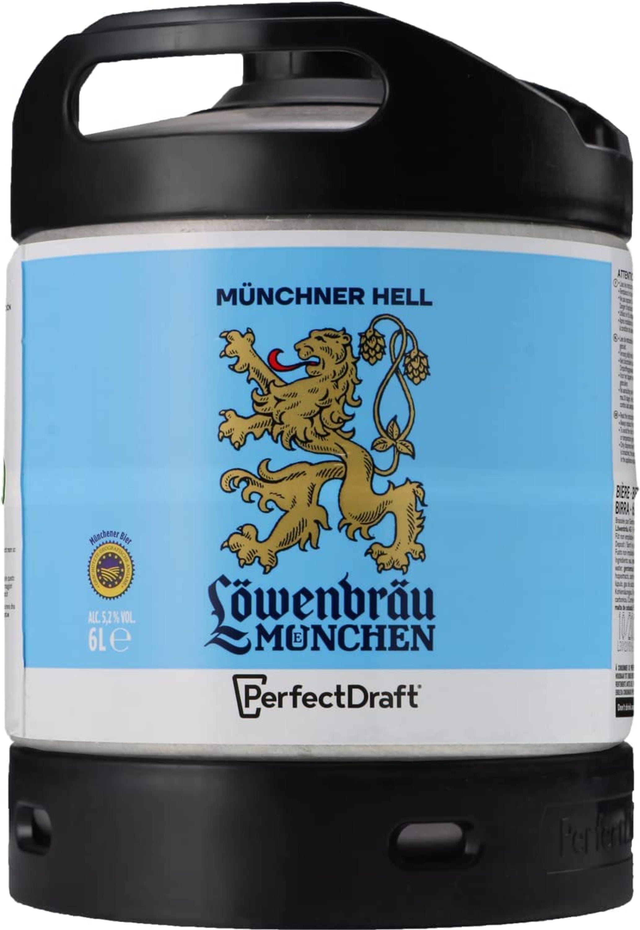 Cerveza Löwenbräu Münchner Hell Perfect Draft 2x6,0 l, 5,2 % de alcohol por volumen