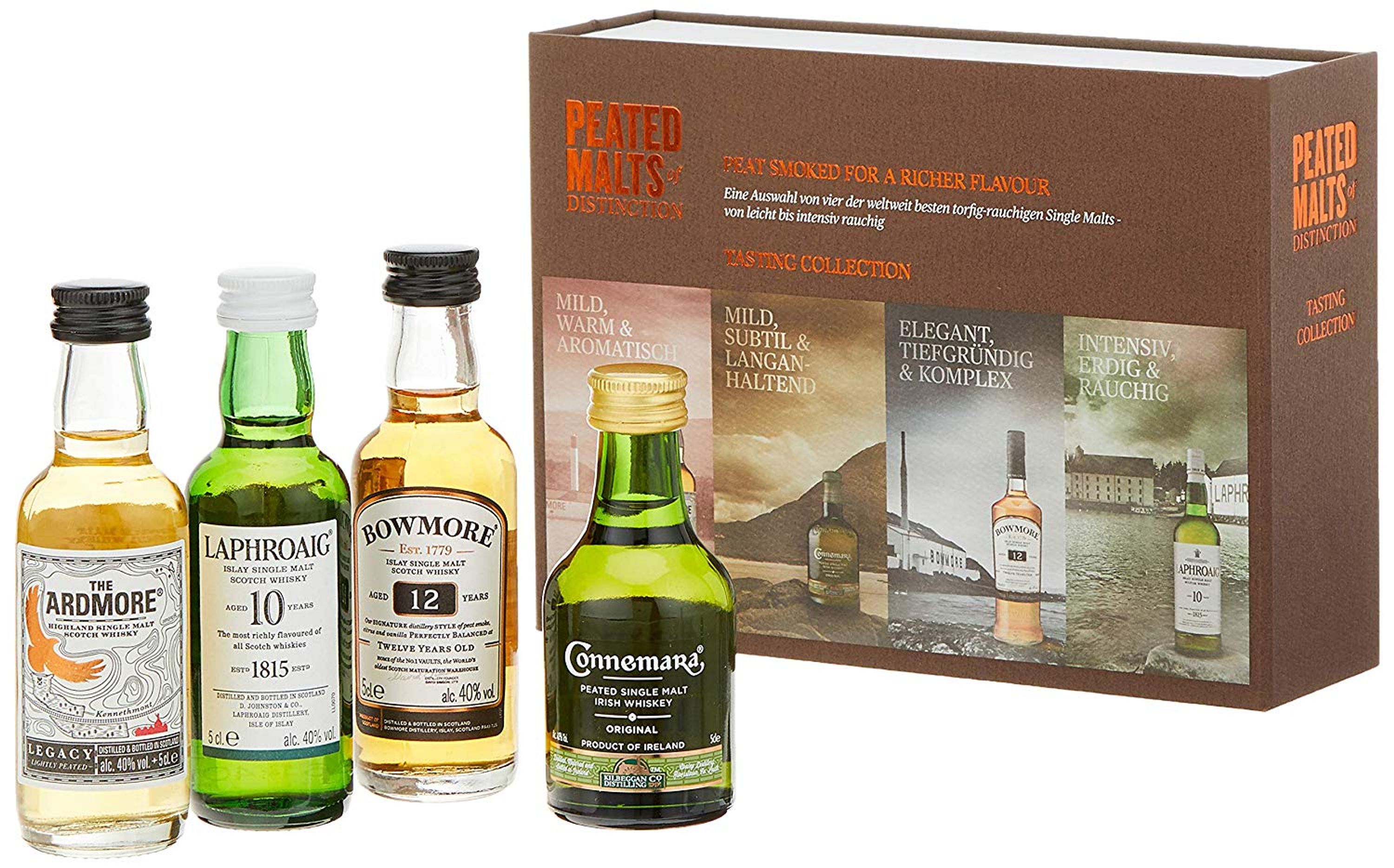 Peated Malts of Distinction 4 Miniaturen á 0,05l, alc. 40 Vol.-%