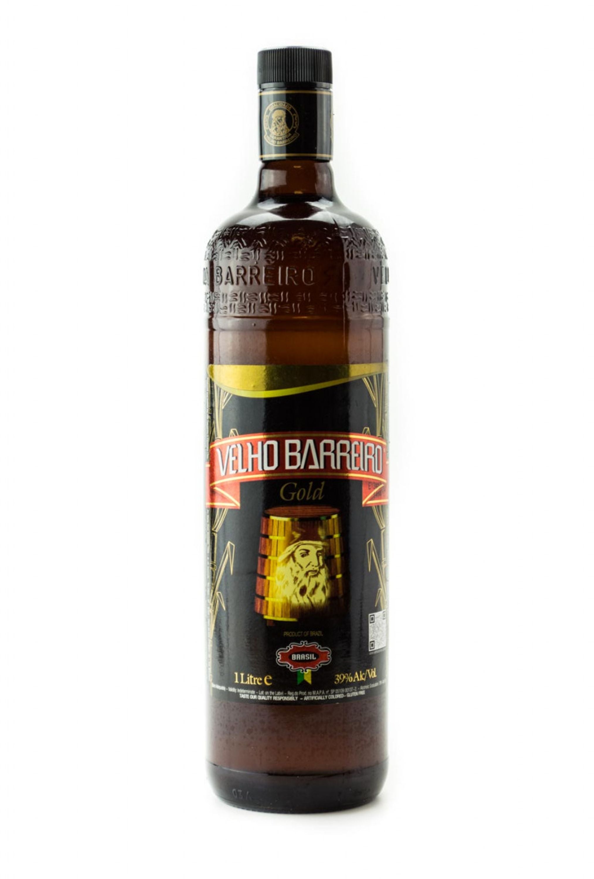 Cachaça Velho Barreiro Gold 1.0l, alc. 39%vol.
