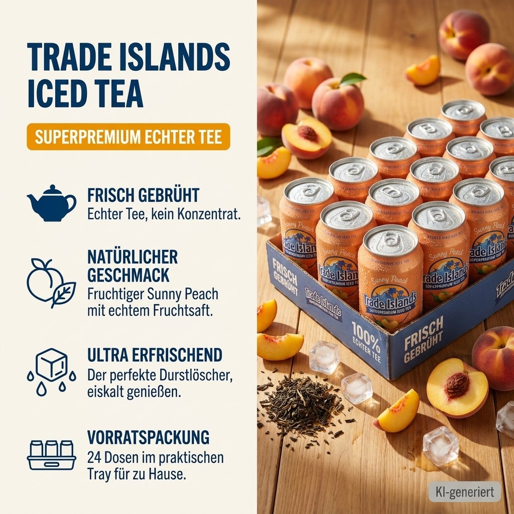 Trade Islands Iced Tea Sunny Peach 24x0,33l Dose Steige