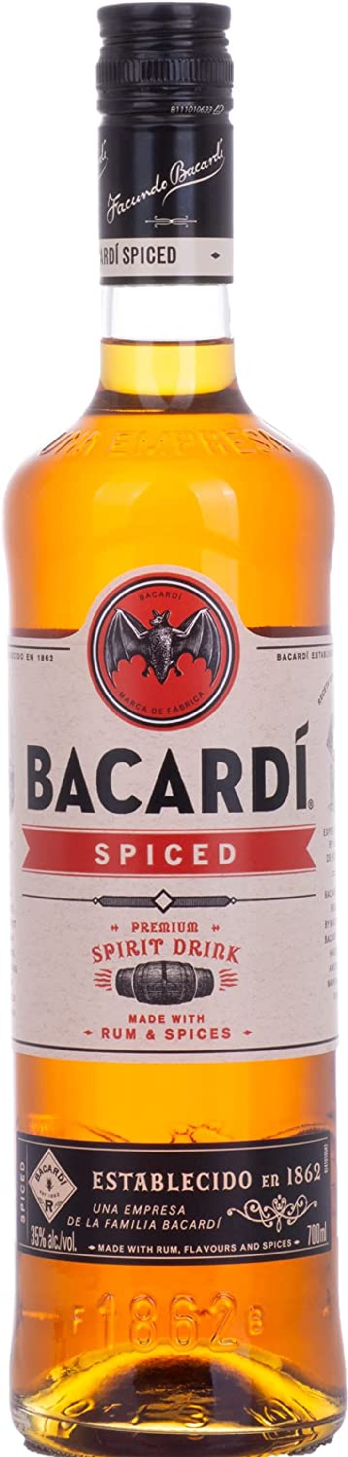 Ron especiado Bacardi 0,7 l, alc. 35% vol.