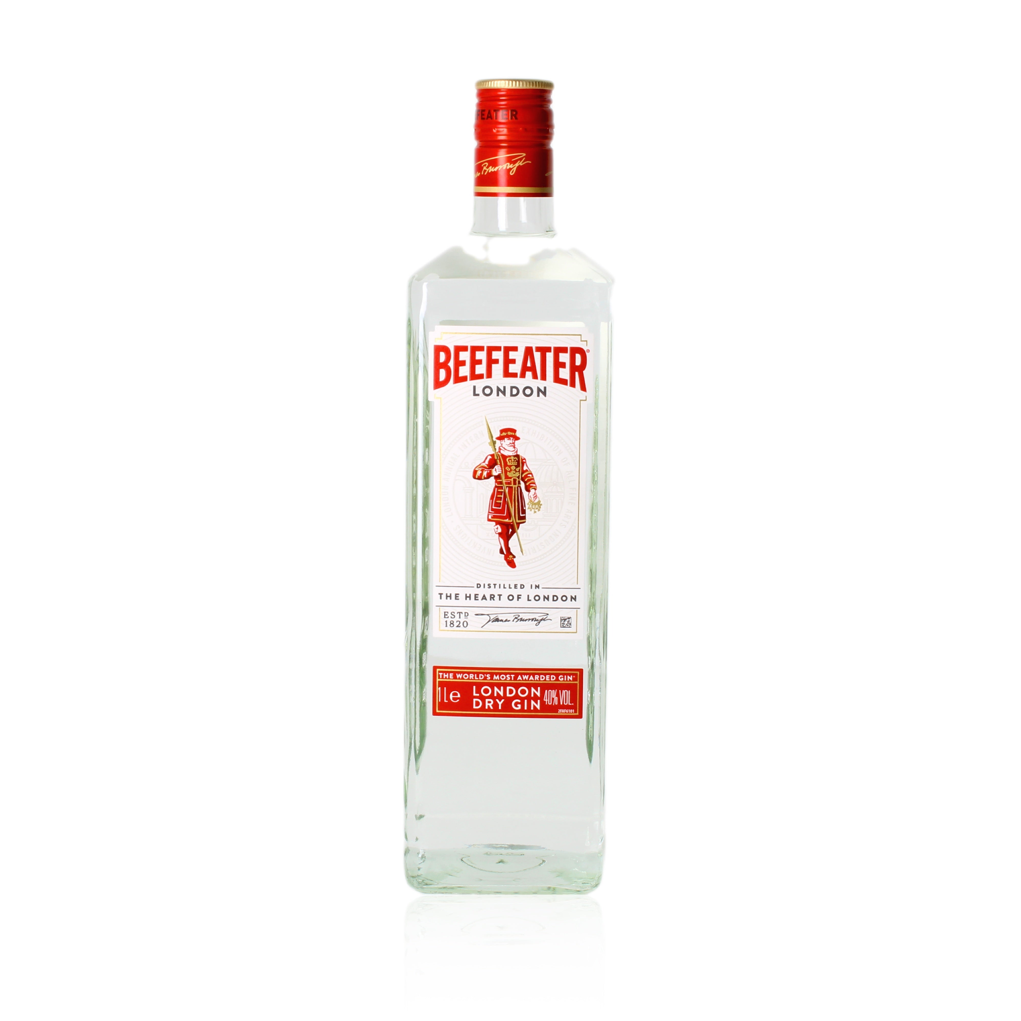 Ginebra seca Beefeater London Dry Gin 1,0 l, 40 % de alcohol por volumen 
