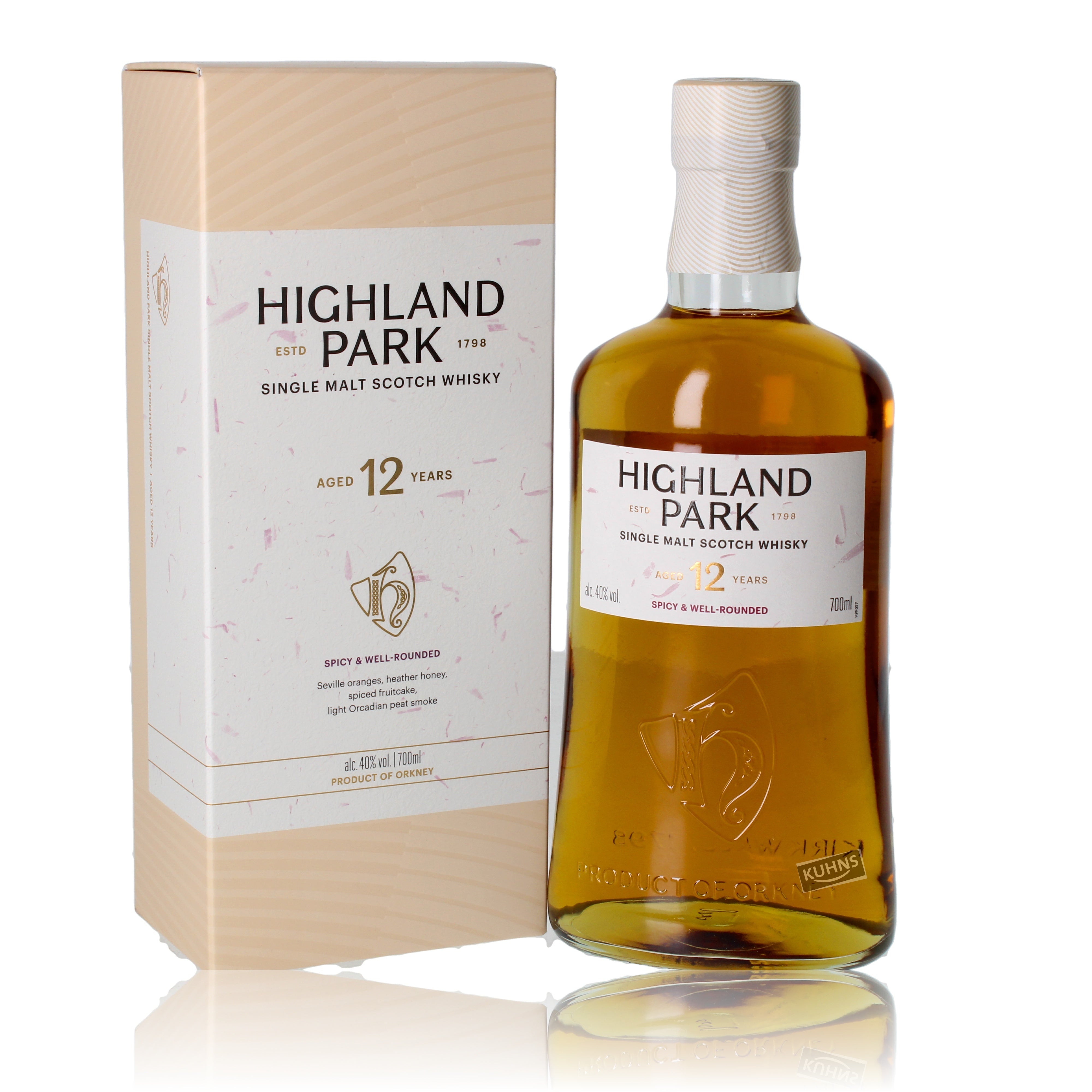 Highland Park 12 años Picante y equilibrado 0,7 l, 40 % de alcohol por volumen