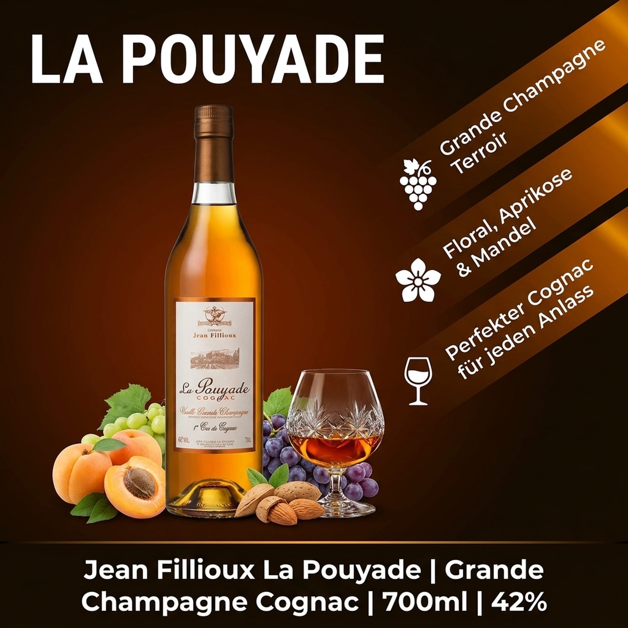 Jean Fillioux La Pouyade Cognac 0.7l, alc. 42% vol.