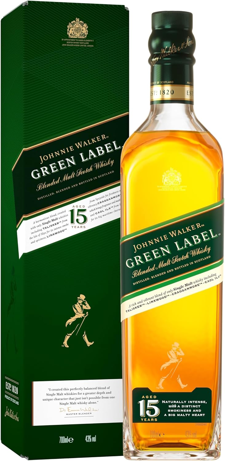Johnnie Walker Green Label 15 años 0,7l, 43% alc./vol.