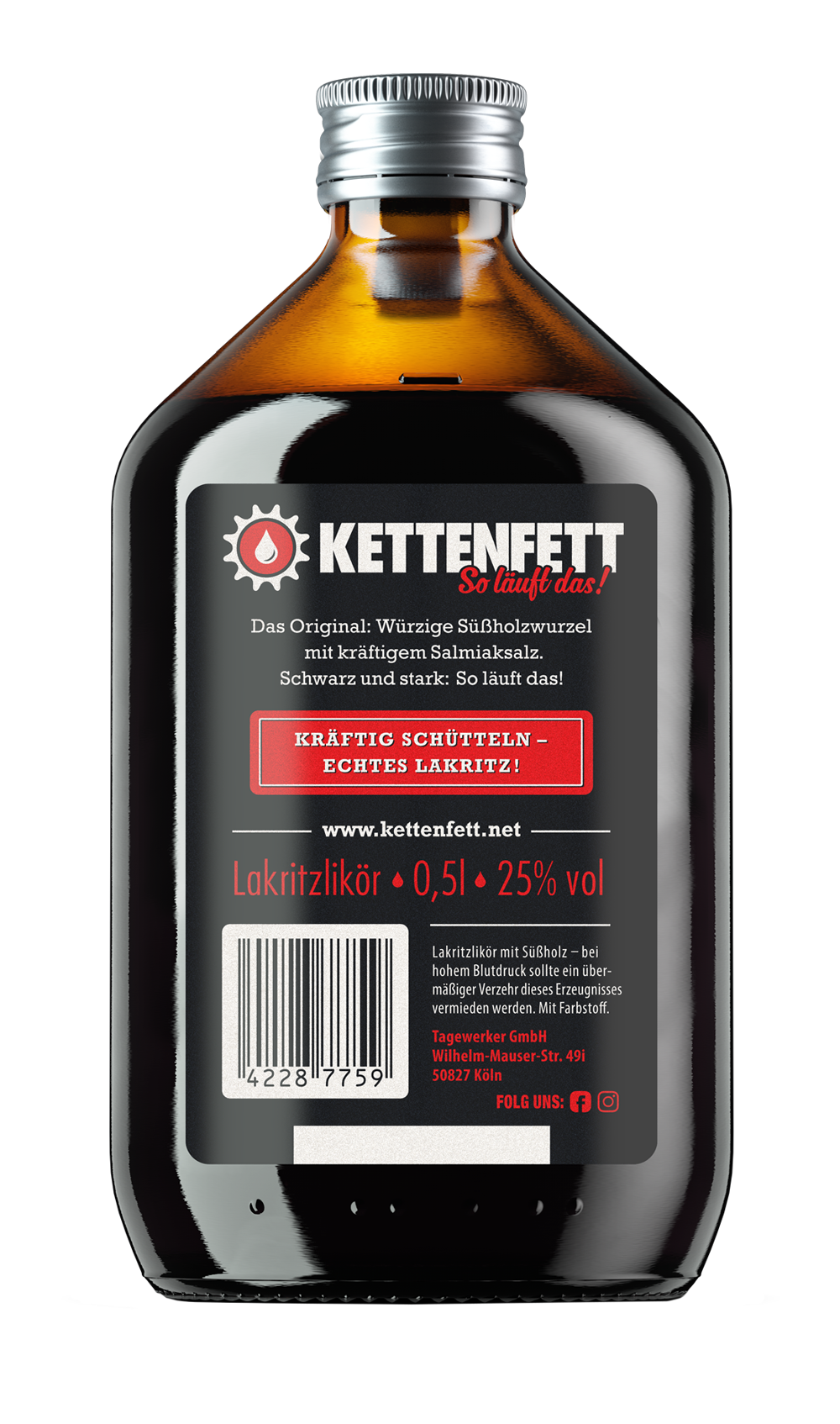 Kettenfett Lakritz-Likör 0,5l, alc. 25 Vol.-%