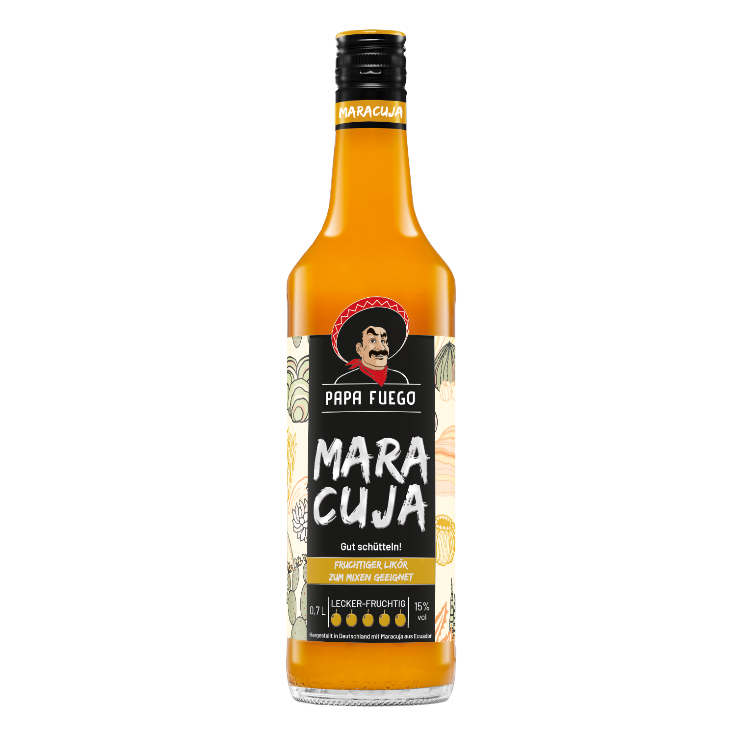Papa Fuego Maracuja Likör 0,7l, alc. 15 Vol.-%