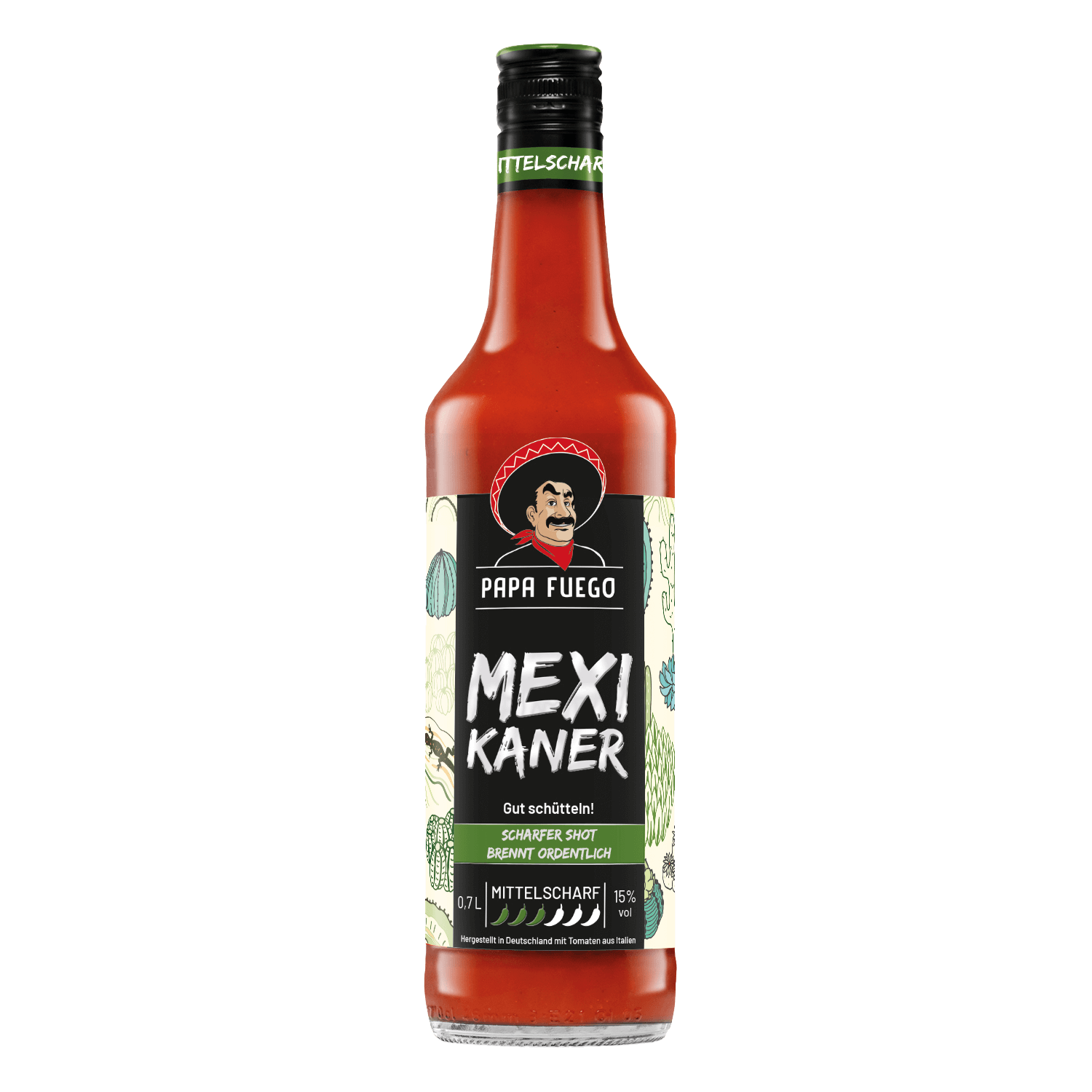 Papa Fuego Mexicano medio picante 0,7l, 15% alc./vol.