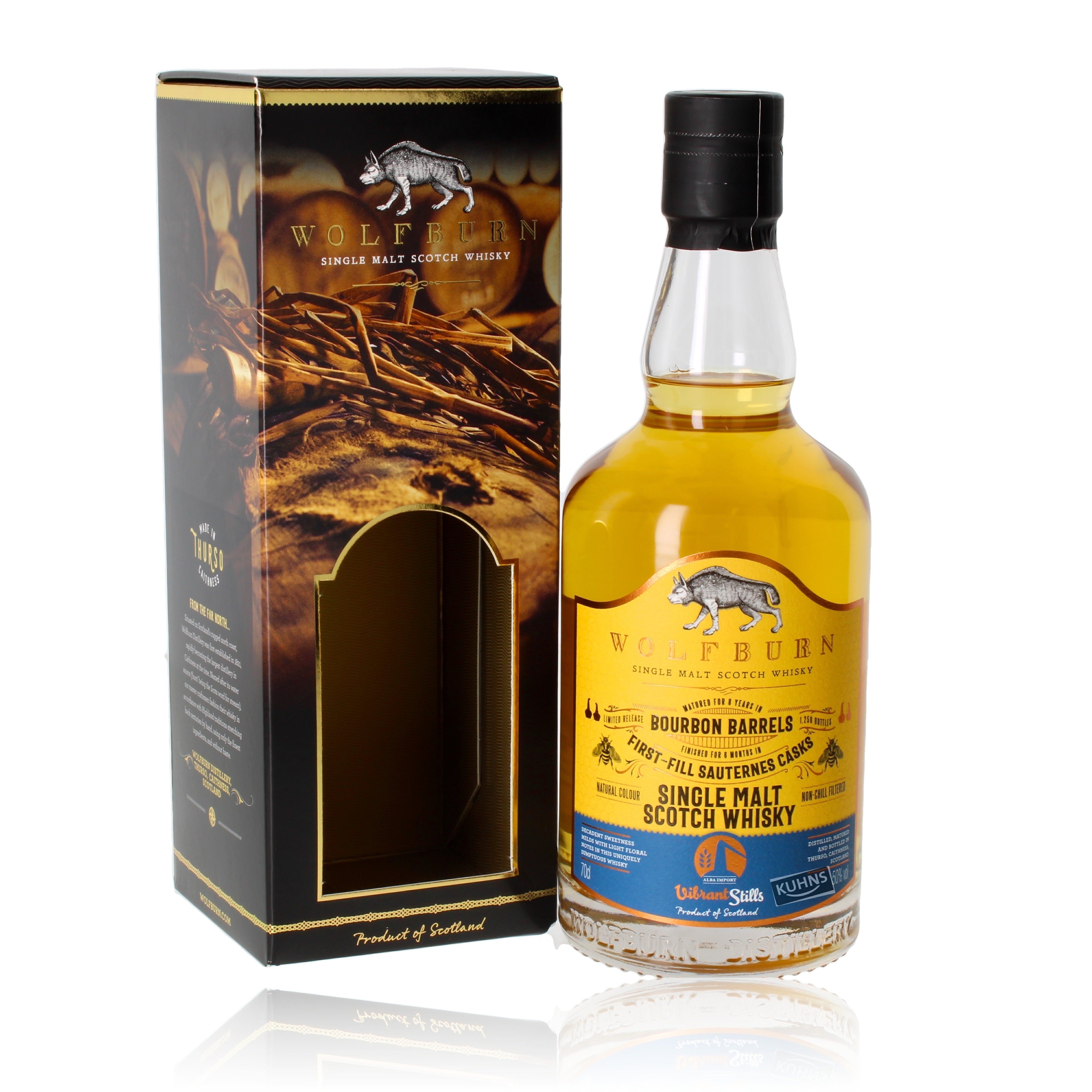 Wolfburn Vibrant Stills First-Fill Sauternes Cask 8 años 2016/2024 0,7 l, alcohol 49,9 % vol. 