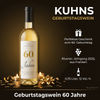 Geburtstagswein 60 Jahre Rivaner Franken Geschenk - Produktbild mit Geburtstagsdekoration