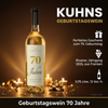Geburtstagswein 70 Jahre Rivaner Franken Geschenk - Produktbild mit Geburtstagsdekoration