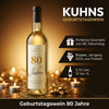 Geburtstagswein 80 Jahre Rivaner Franken Geschenk - Produktbild mit Geburtstagsdekoration
